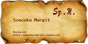 Szecska Margit névjegykártya