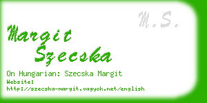 margit szecska business card